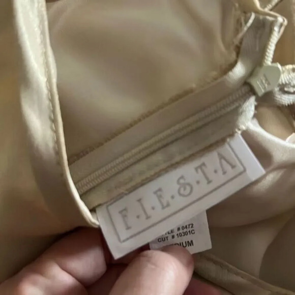 VINTAGE FIESTA Long Formal Sateen ivory Skirt Size Medium - Picture 3 of 5